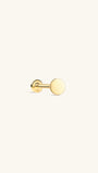KOSINER 14K solid gold minimalist disc-shaped flat back stud earring for comfortable everyday wear with a timeless, sleek design.