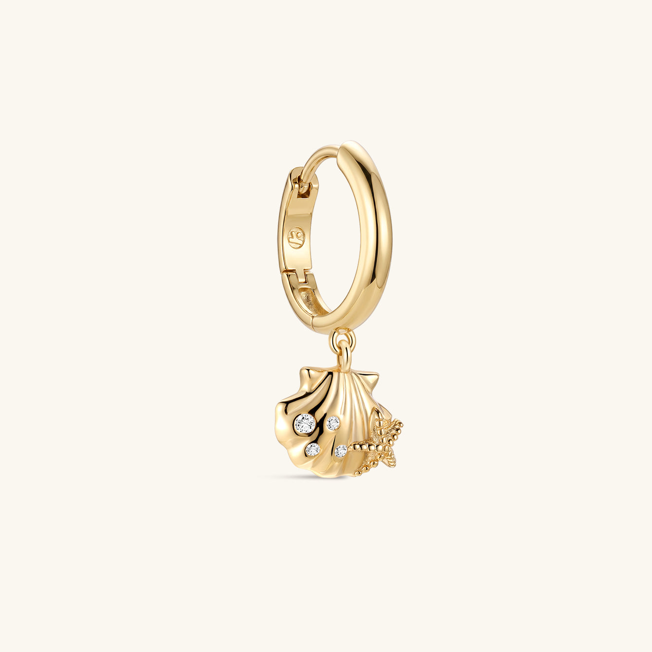 Kosinerjewelry KOSINER 925 Sterling Silver Oceanic Shell Starfish Hoop Earrings