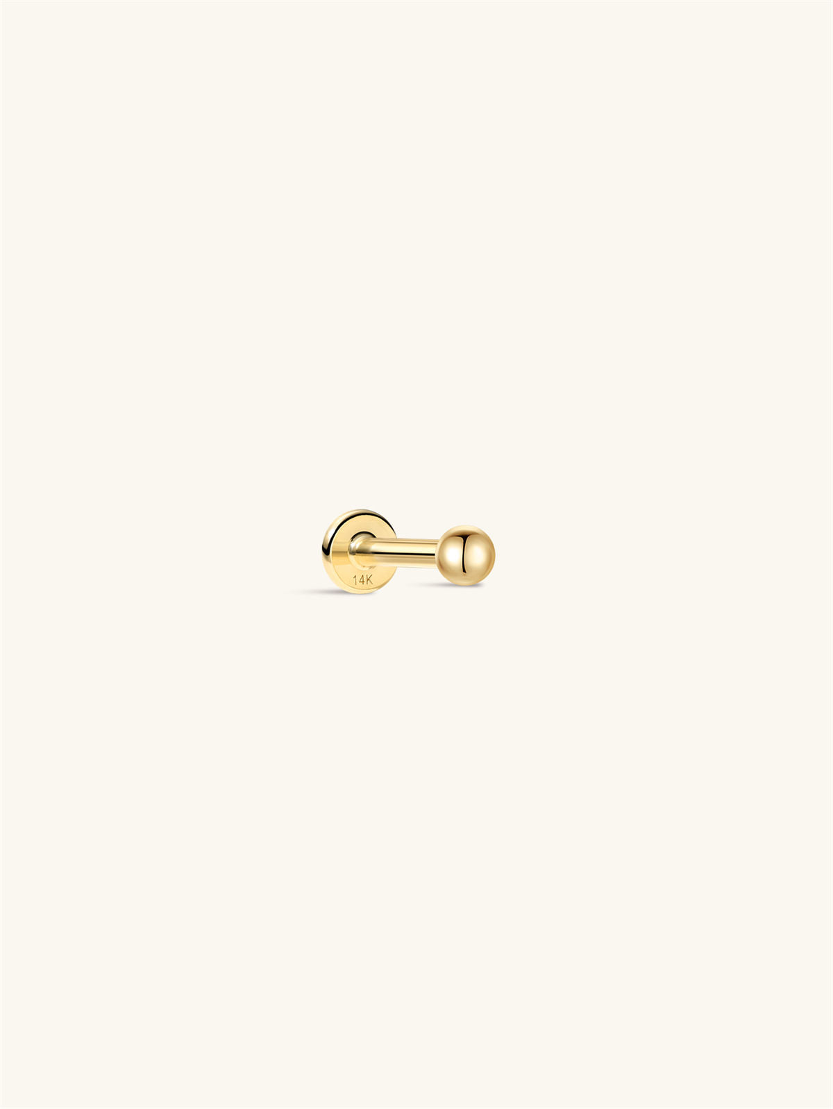 Kosiner Jewelry KOSINER 14K Solid Gold Classic Bead Flat Back Stud