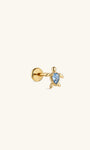 Kosinerjewelry KOSINER 925 Sterling Silver Oceanic Blue Turtle Flat Back Stud