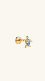Kosinerjewelry KOSINER 925 Sterling Silver Oceanic Blue Turtle Flat Back Stud