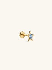 Kosinerjewelry KOSINER 925 Sterling Silver Oceanic Blue Turtle Flat Back Stud