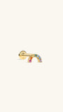 KOSINER Little Wonder 14K solid gold rainbow flat back stud with multicolor stones