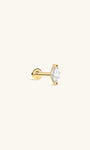 KOSINER 14K Solid Gold Marquise CZ Stud Close-Up, Ultra Shine AAAAA Cubic Zirconia