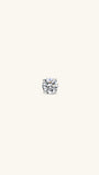 KOSINER Titanium Classic Round CZ Flat Back Stud, 4-prong set cubic zirconia, implant-grade material