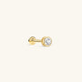 KOSINER 14K Solid Gold Dainty Bezel Flat Back Stud Waterproof Hypoallergenic Piercing Jewelry