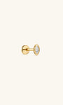 KOSINER 14K solid gold marquise lab-grown diamond bezel flat back stud
