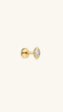 KOSINER 14K solid gold marquise lab-grown diamond bezel flat back stud