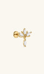 KOSINER At Dawn 925 Sterling Silver Lotus Marquise Drop Flat Back Stud side view