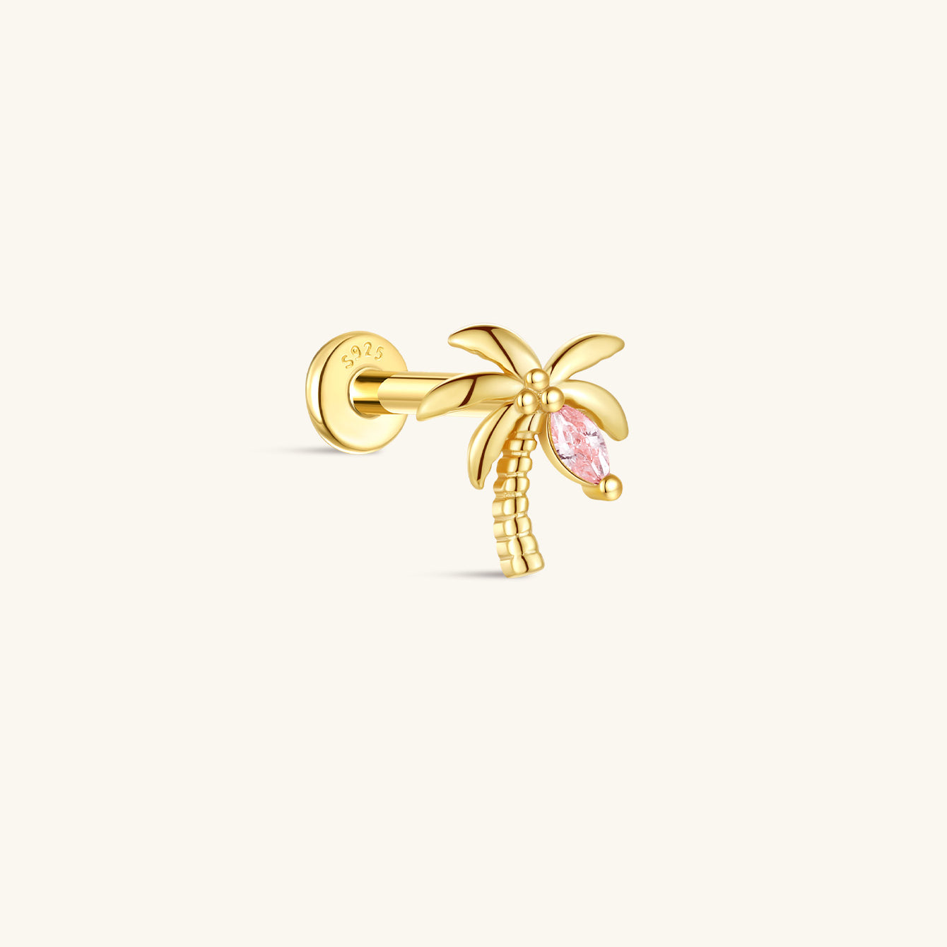 KOSINER Seaspritz 925 sterling silver coconut tree flat back stud