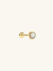 KOSINER 14K Solid Gold Elegant Opal Flat Back Stud