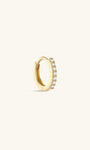KOSINER 14K Solid Gold Classic Crystal Pave Hoop, curated ear stacking look for helix conch tragus piercings