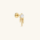 KOSINER 14K Solid Gold Triangle Tassel Dangle Flat Back Stud
