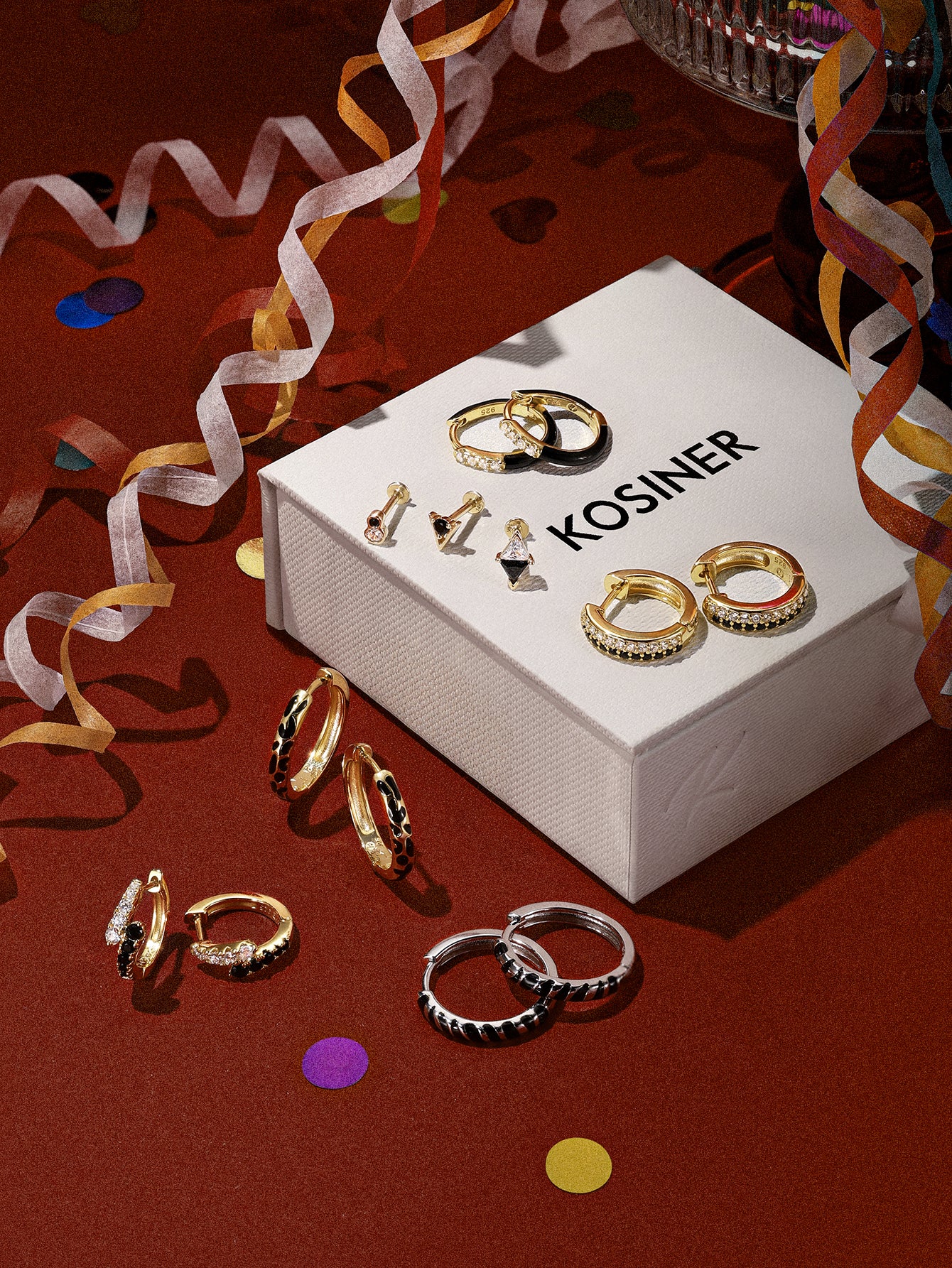 Puzzle Dual-Dot CZ Flatback Stud in 14K Solid Gold