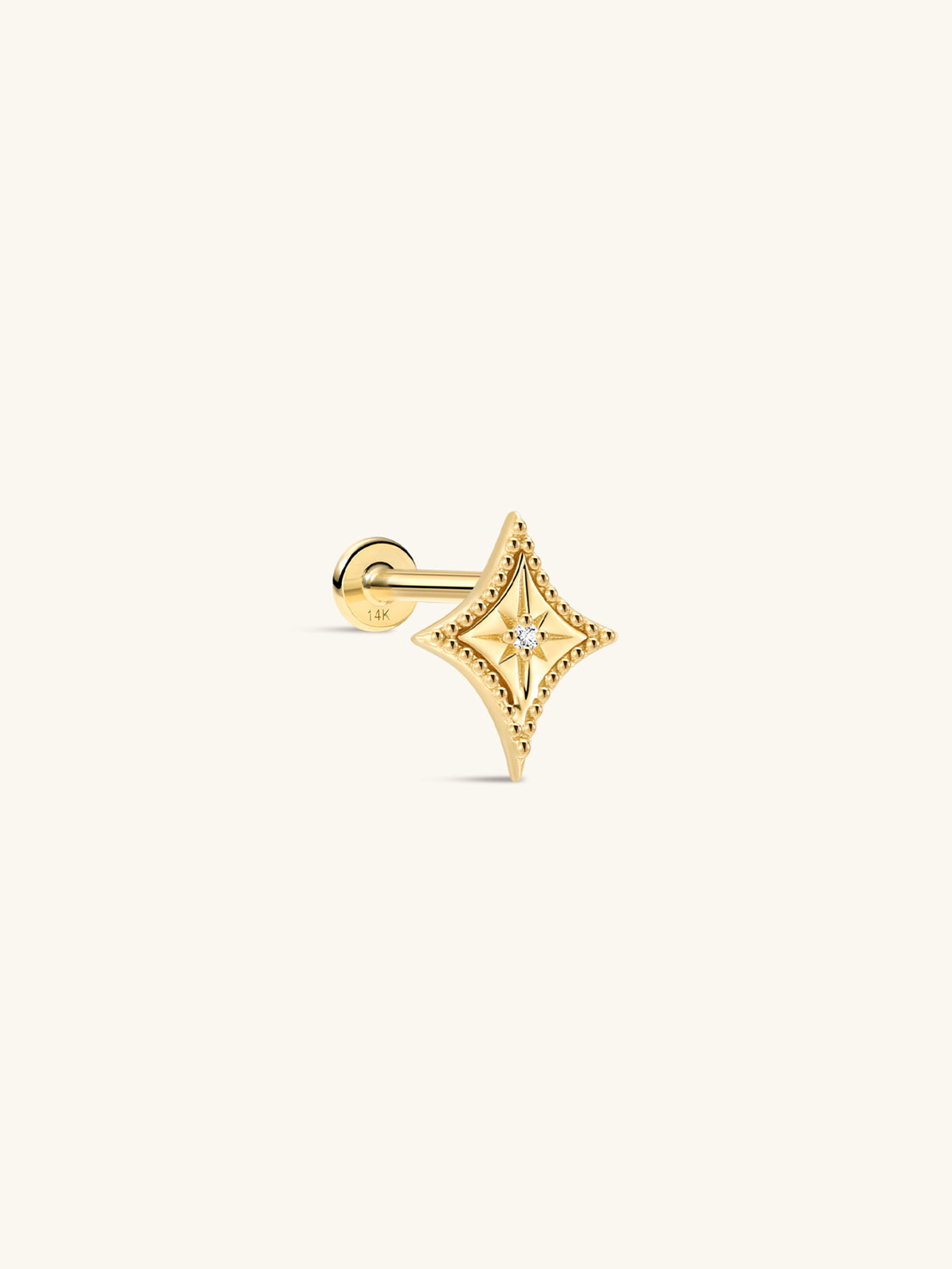 Étoile Flatback Stud em ouro maciço 14k