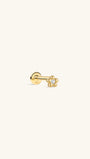KOSINER Little Wonder 14K Solid Gold Flower Flat Back Stud