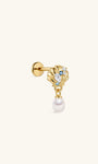 Kosinerjewelry KOSINER 925 Sterling Silver Oceanic Shell Pearl Drop Flat Back Stud