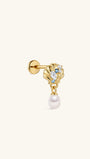 Kosinerjewelry KOSINER 925 Sterling Silver Oceanic Shell Pearl Drop Flat Back Stud