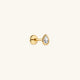 KOSINER 14K Solid Gold Bezel-Set Pear Lab-Grown Diamond Flat Back Stud
