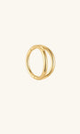 KOSINER 14K Solid Gold Minimal Gloss Double Layer Clicker Hoop, Nickel-Free Waterproof Sleep-Friendly Dainty Multi Piercing Jewelry for Women 6mm 8mm 10mm