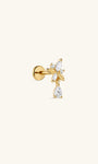 KOSINER At Dawn 925 Sterling Silver Olive Branch Pear Drop Flat Back Stud side view