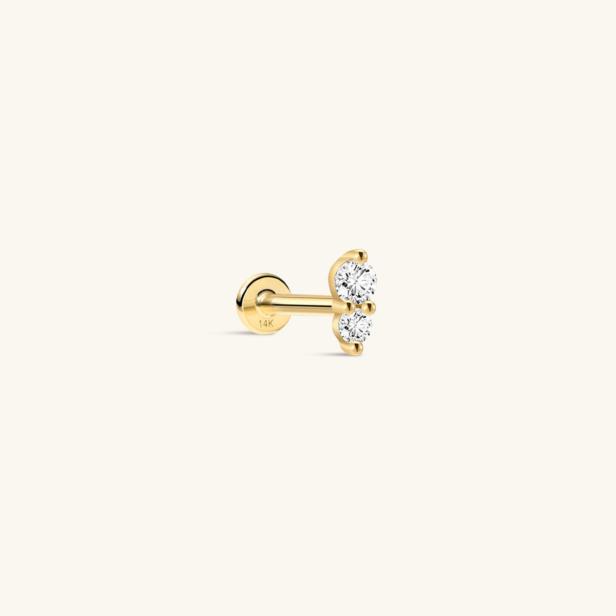 Kosiner 14K Solid Gold Sparkling Splicing Ear Piercing Stud