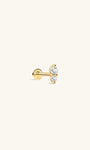 Kosiner 14K Solid Gold Sparkling Splicing Ear Piercing Stud