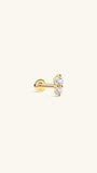 Kosiner 14K Solid Gold Sparkling Splicing Ear Piercing Stud