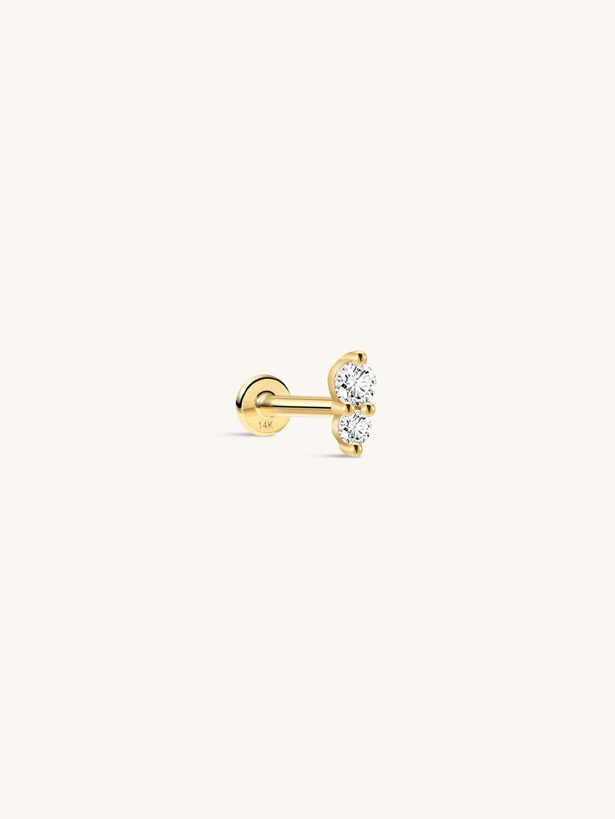 Kosiner 14K Solid Gold Sparkling Splicing Ear Piercing Stud