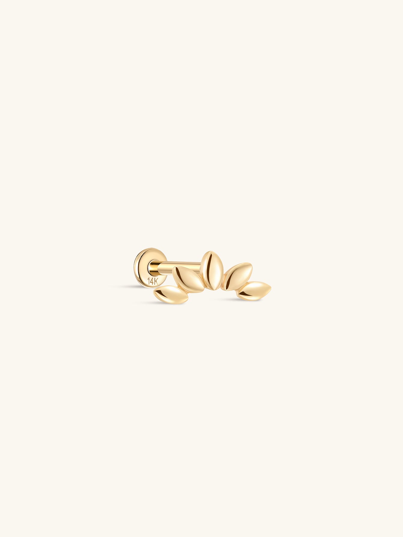 Ohrpiercing-Ohrstecker mit Krone und Marquise-Motiv aus 14-karätigem Gold