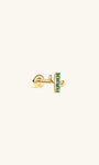 KOSINER Little Wonder 14K solid gold cactus flat back stud with green stones