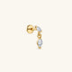 KOSINER 14K Solid Gold Marquise Dangle Flat Back Stud