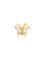 18k gold-plated 925 sterling silver butterfly earring with marquise and round cubic zirconia stones.