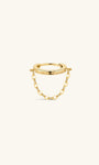 KOSINER 14K Solid Gold Chain Drop Huggie Hoop, Hypoallergenic Cartilage Earring for Helix Piercing