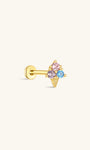 KOSINER Ice Cream Flat Back Stud with Multicolor Cubic Zirconia