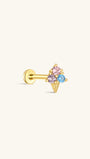 KOSINER Ice Cream Flat Back Stud with Multicolor Cubic Zirconia