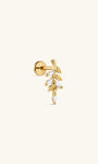 KOSINER At Dawn 925 Sterling Silver Olive Branch Marquise Drop Flat Back Stud side view
