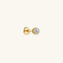 KOSINER 14K solid gold lab-grown diamond round bezel flat back stud