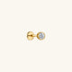 KOSINER 14K Solid Gold Round Bezel Lab-Grown Diamond Flat Back Stud