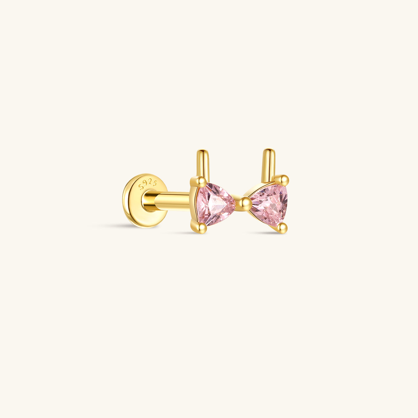 KOSINER Seaspritz 925 sterling silver pink bikini flat back stud
