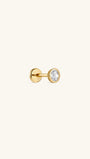 KOSINER 14K solid gold oval lab-grown diamond bezel flat back stud