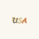 KOSINER 925 Sterling Silver Independence Day Patriotic USA Flat Back Stud