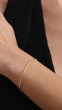 KOSINER 18K Gold Vermeil Cobra Chain Bracelet, Dainty Thin Snake Herringbone Adjustable Bracelet for Women, Minimalist Gold Stacking Bracelet