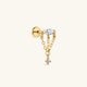 KOSINER 14K Solid Gold Tassel Dangle Flat Back Stud