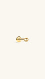 14K Solid Gold Classic Round Bead Ear Piercing Stud