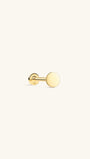 KOSINER 14K Solid Gold Minimalist Disc-shaped Flat Back Stud