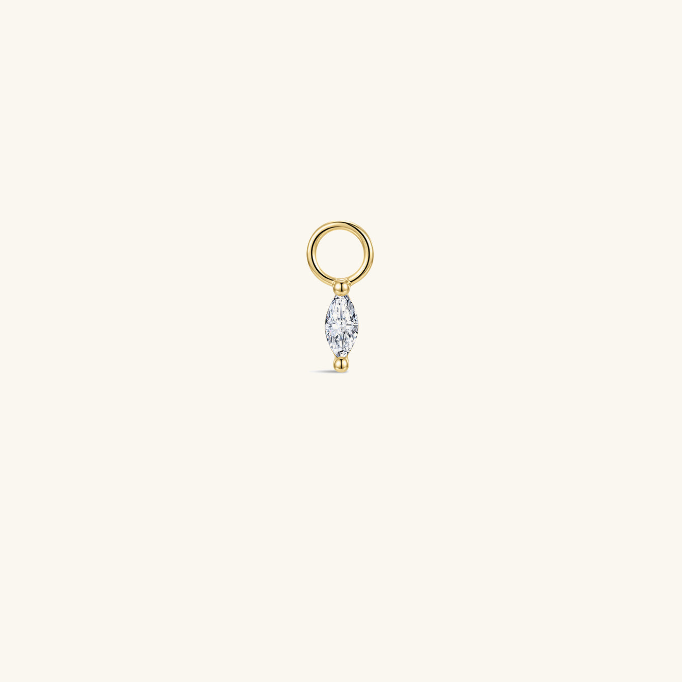 14K Gold Pear Lab-Grown Diamond Drop Charm