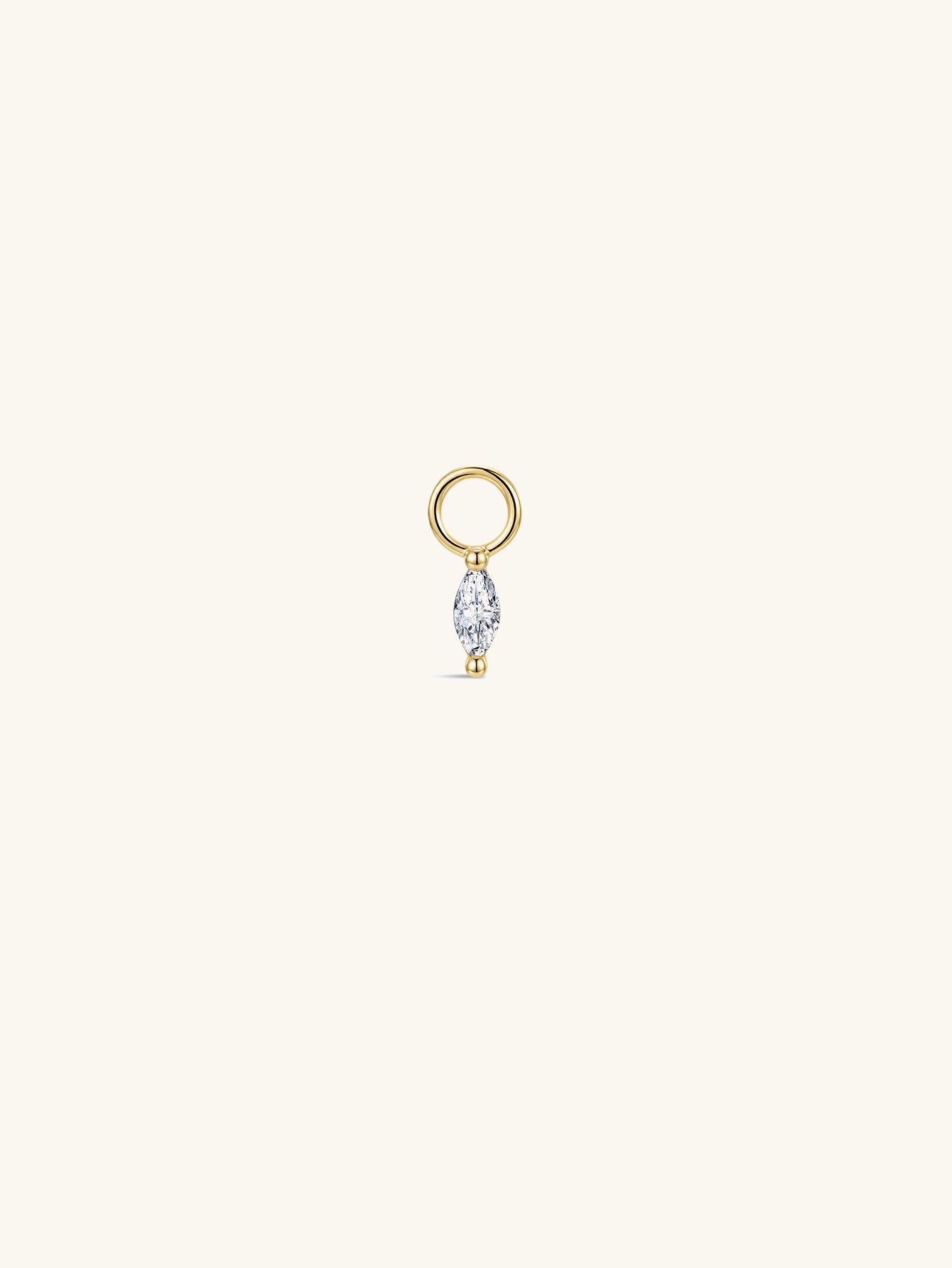 14K Gold Pear Lab-Grown Diamond Drop Charm