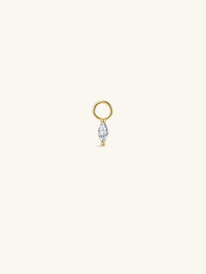 14K Gold Pear Lab-Grown Diamond Drop Charm