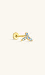 KOSINER Seaspritz 925 Sterling Silver Mermaid Tail Flat Back Stud